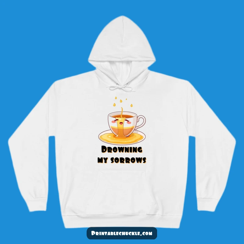 Funny Teacup Spill Hoodie: Cozy Chaos, Hilarious Comfort, Gift