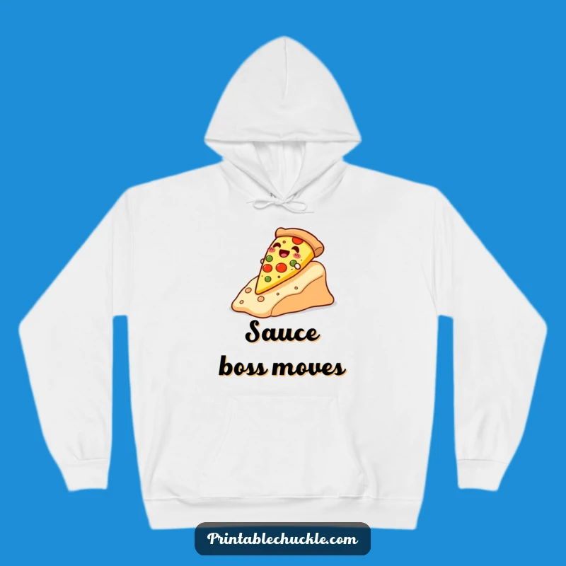 Funny Cozy Pizza Cheese Slope Hoodie - Warm & Cheesy Humor Gift!