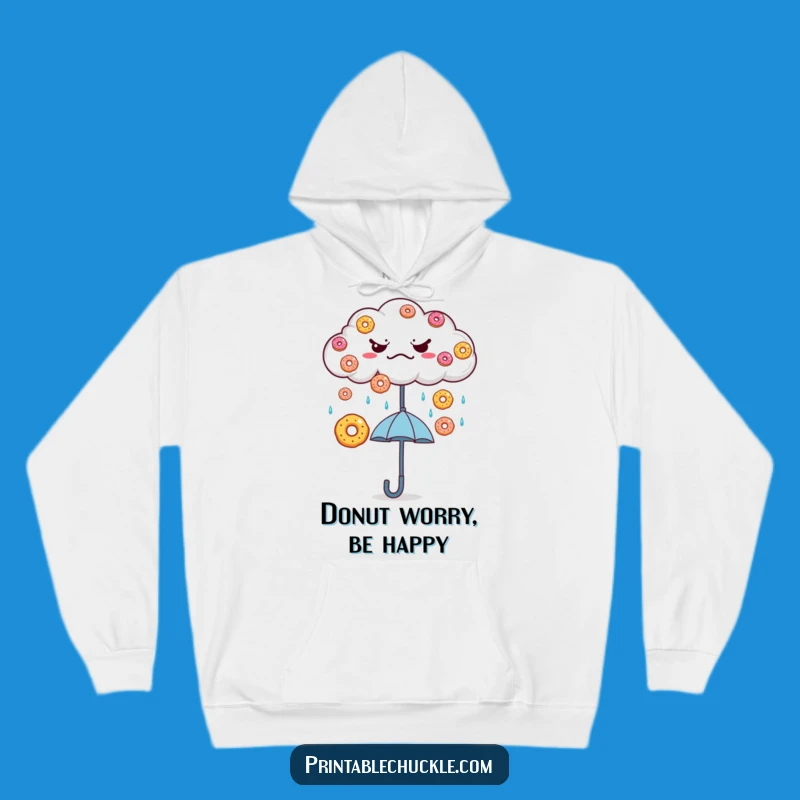 Funny Grumpy Cloud Donut Rain Hoodie - Cozy Weather Sweatshirt, Ideal Funny Gift