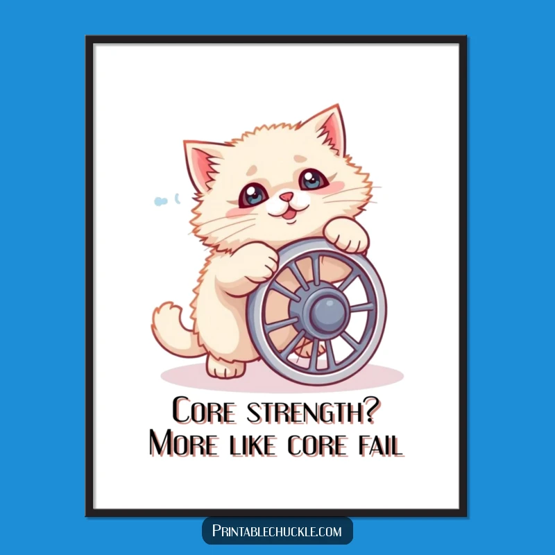 Free Printable Cat Ab Wheel Wall Art: Hilarious Downloadable Decor for Cat Lovers