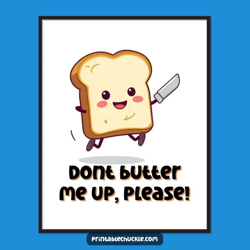 Free Printable Toast Art - Whimsical Running Food Downloadable Wall Art for Kitchen