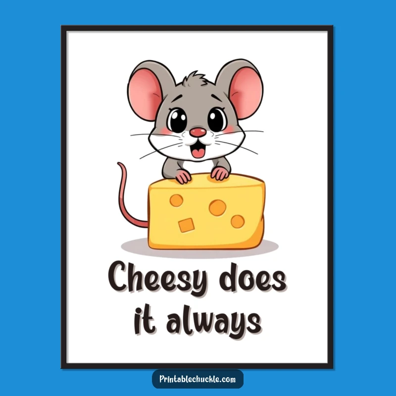 Free Printable Wall Art: Funny Cheese & Mouse, Hilarious DIY Downloadable Art!