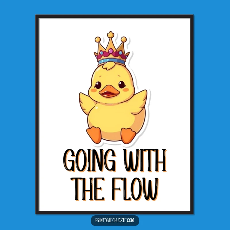 Funny Free Printable Duck Crown Art - Quirky Downloadable Decor for a Whimsical Touch