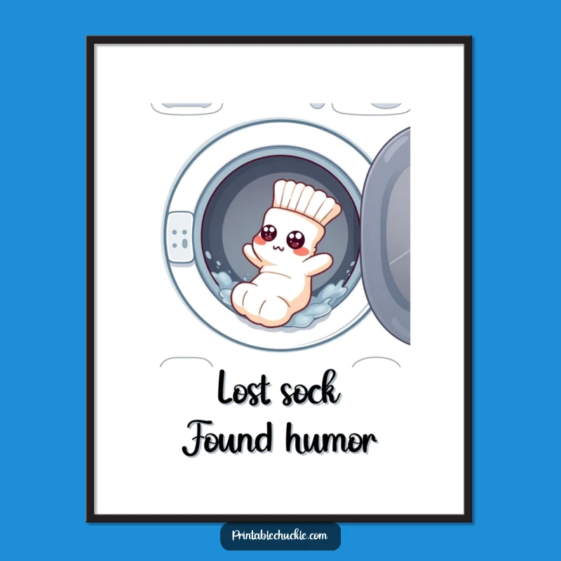 Funny Free Printable Wall Art: Sock's Washing Machine Mayhem - DIY Downloadable Decor!