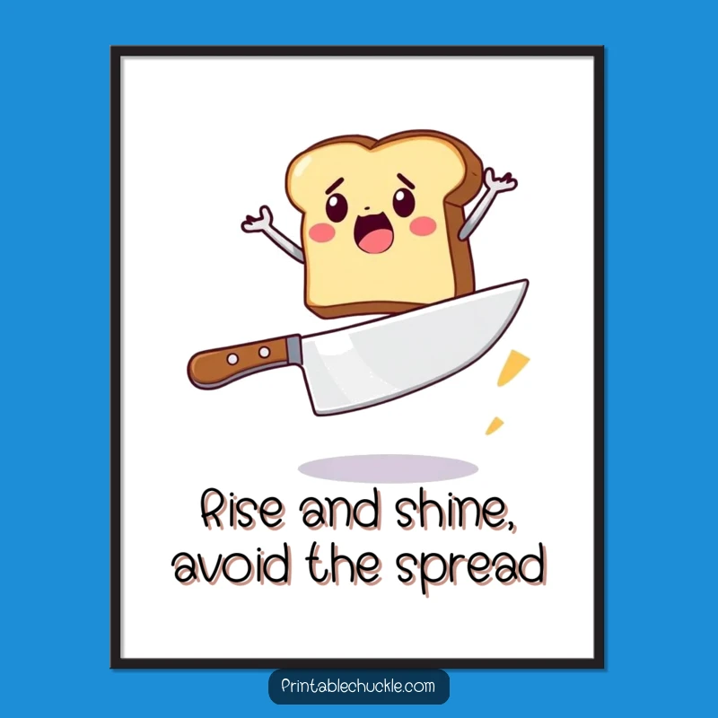 Funny Free Printable Wall Art: Toast Jump, Hilarious DIY Downloadable Art for Kitchen Decor