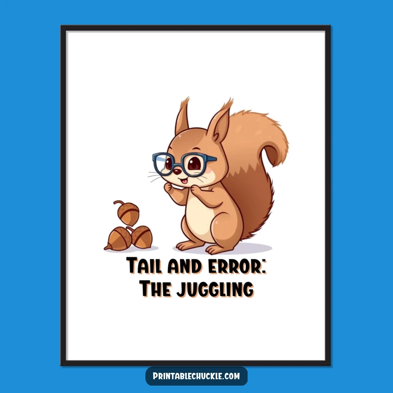 Free Printable Squirrel Juggling Wall Art: Whimsical Downloadable Decor for Nature Lovers