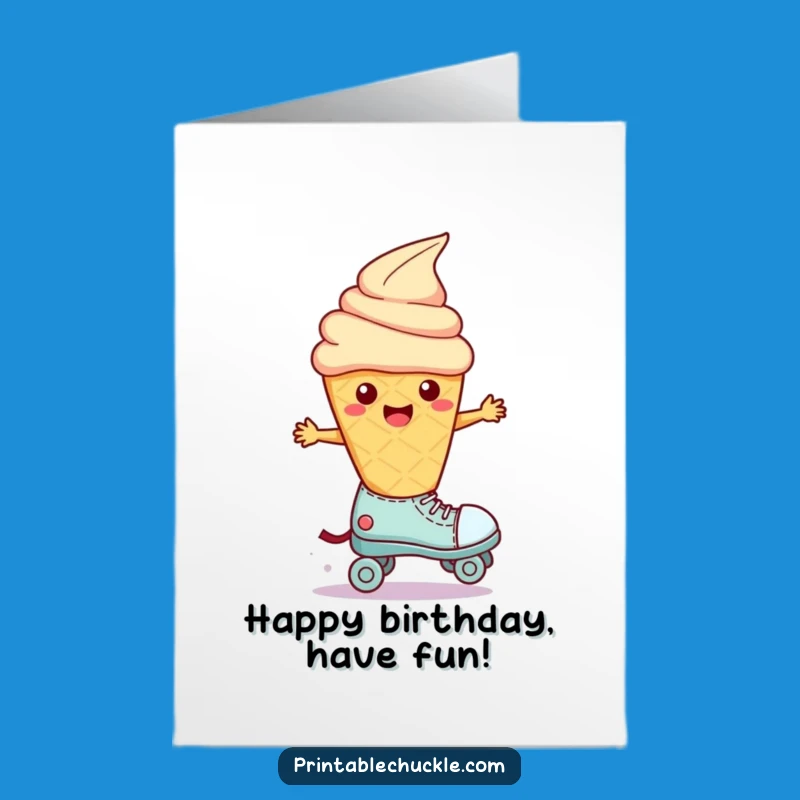 Free Printable Wobbly Ice Cream Birthday Card - Fun Downloadable Gift for Kids
