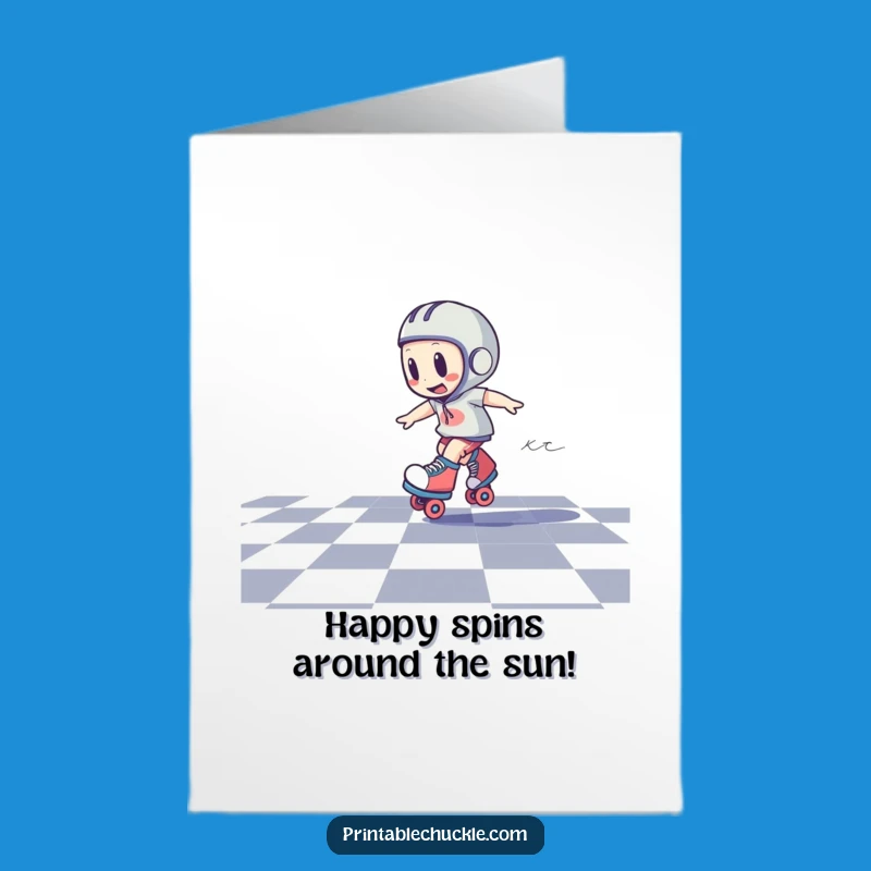 Free Printable Birthday Card: Dizzy Roller Skate for a Spinningly Hilarious Celebration