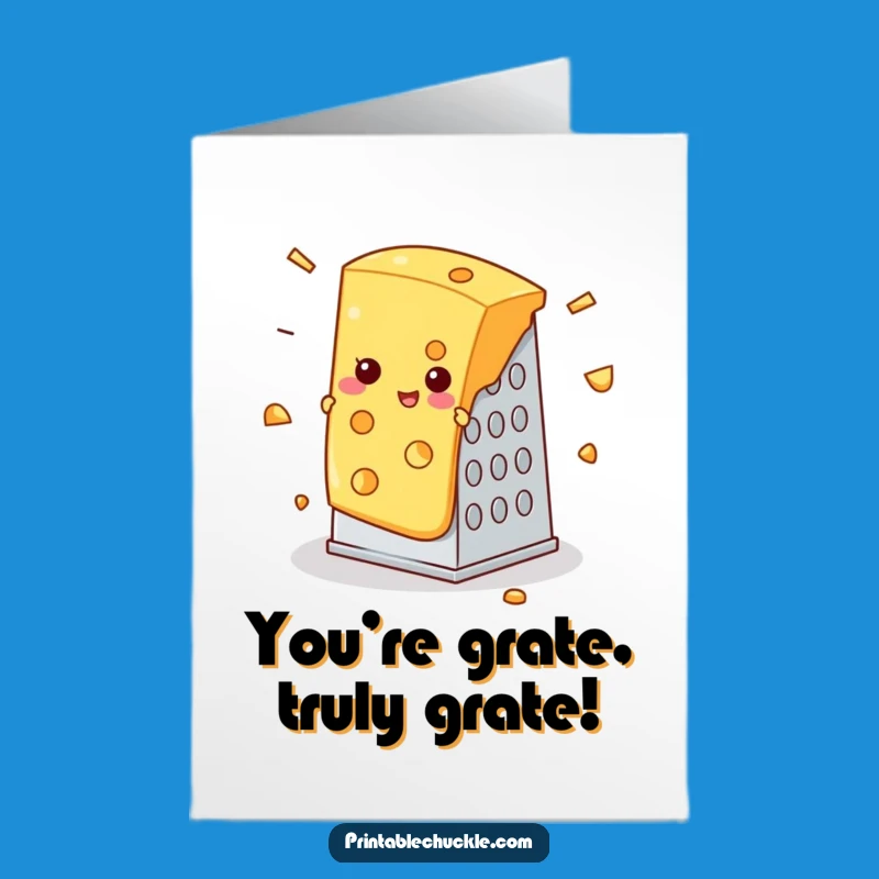 Free Printable Congrats Card: Grater Mishap Cheese, Funny Downloadable Cheesy Success Gift
