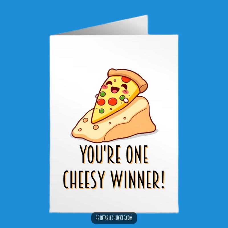Free Printable Pizza Slide Congrats Card - Cheesy Downloadable