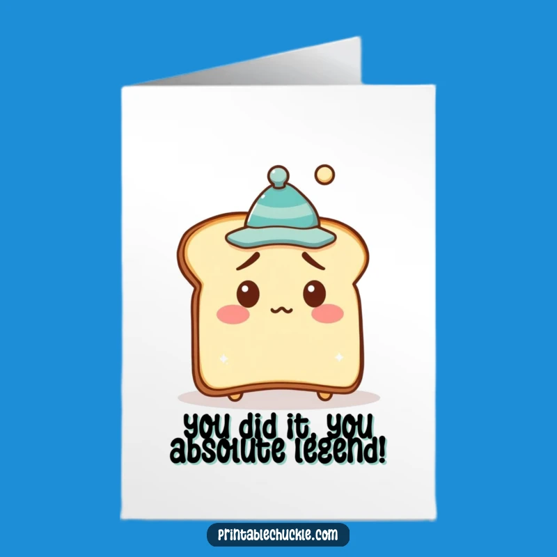 Free Printable Congratulations Card: Bewildered Toast's Wacky Hat, Humorous Downloadable