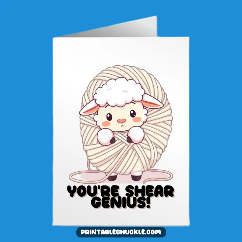 Free Printable Sheep Congrats Card: Yarn Tangle for a Woolly Achievement