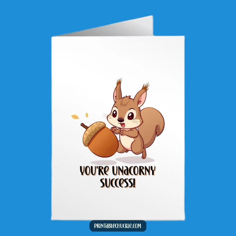 Free Printable Acorn Squirrel Congrats Card - Hilarious Downloadable