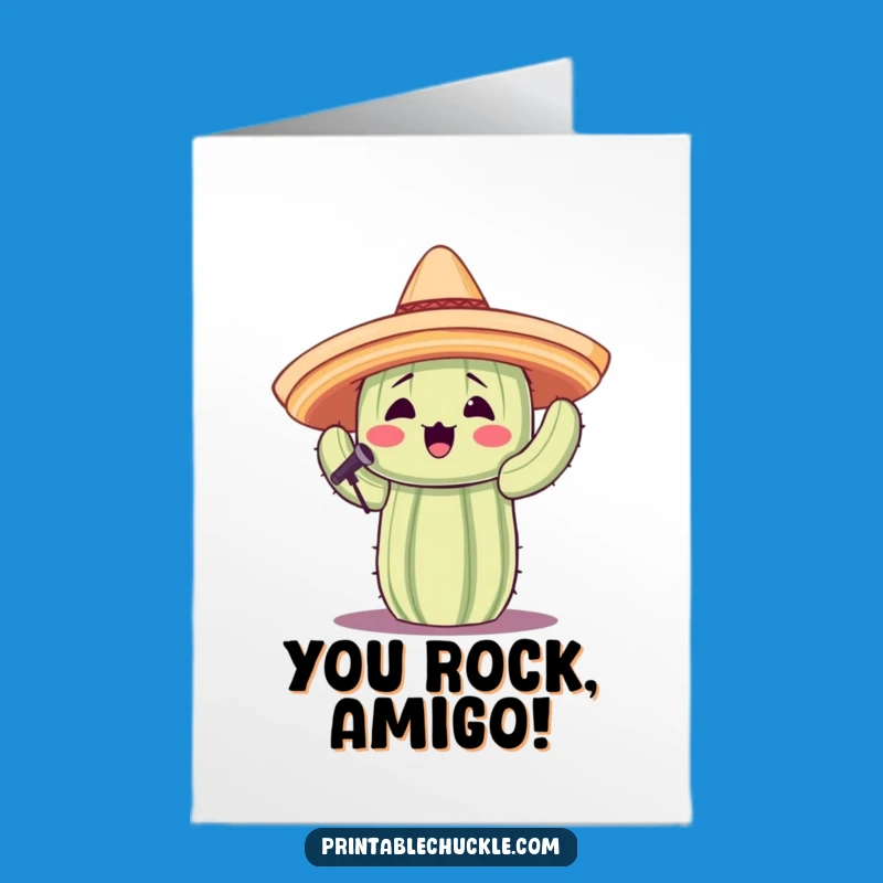 Free Printable Congrats Card: Cactus Fiesta, Hilarious DIY Downloadable Gift