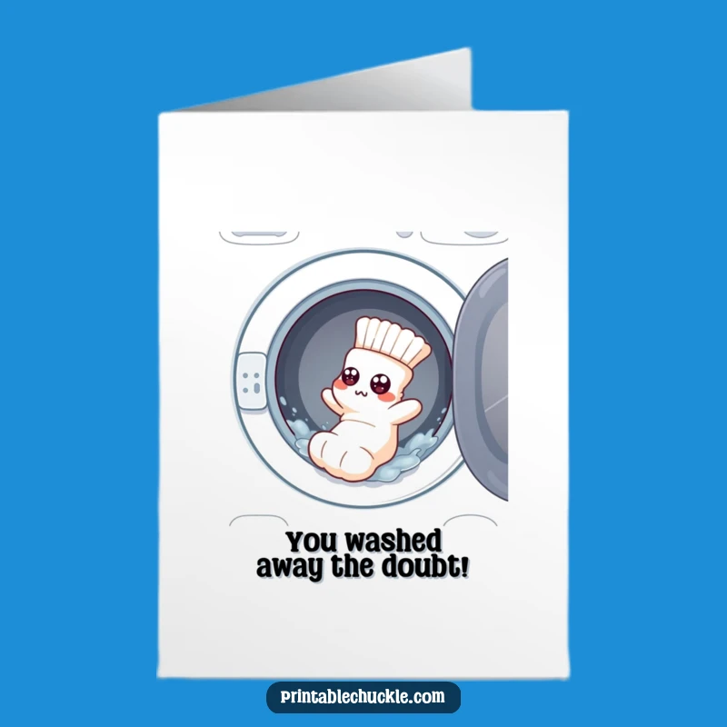 Free Printable Congrats Card: Sock's Laundry Escape - Funny Downloadable!