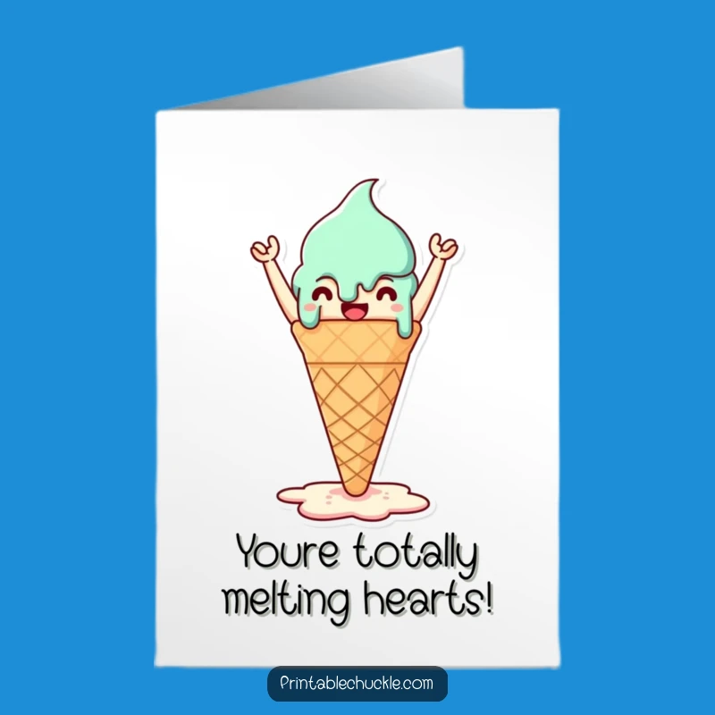 Free Printable Congrats Card: Melted Ice Cream's Win, Sweet Success, Print at Home