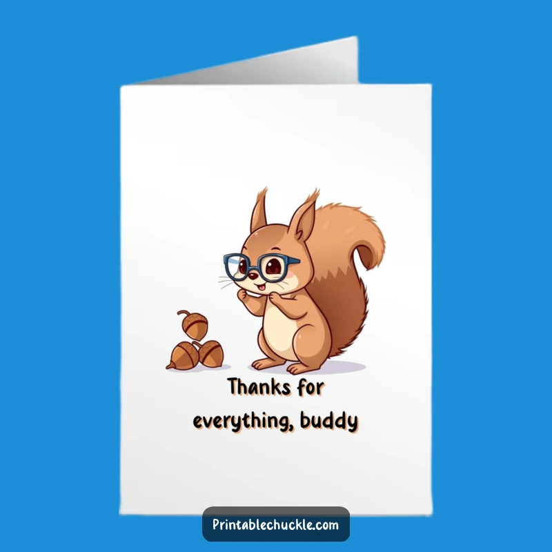 Free Printable Squirrel Juggling Thank You Card: Whimsical Downloadable Gift for Gratitude