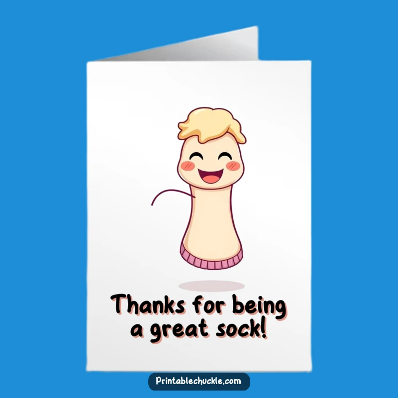 Free Printable Sock Puppet Thank You Card: Cheerful Downloadable for Expressing Thanks
