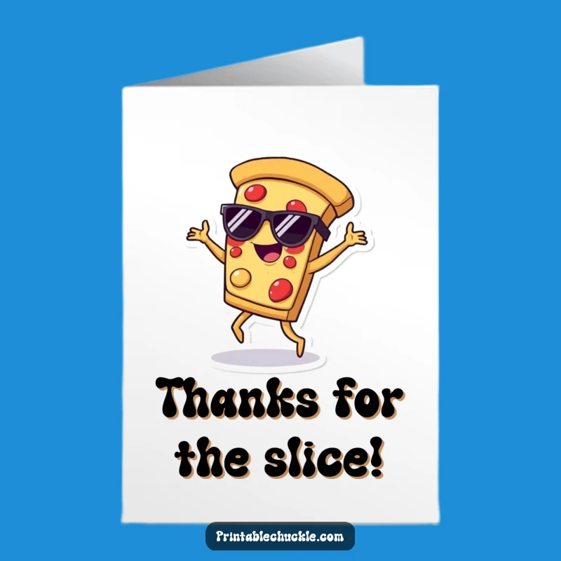 Free Printable Dancing Pizza Thank You Card - Funny Food Art, Downloadable Print at Home