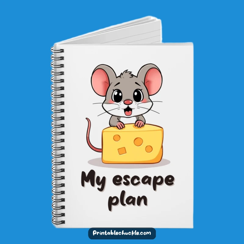 Funny Mouse Chasing Cheese Notebook: Jot Down Adventures, Gift