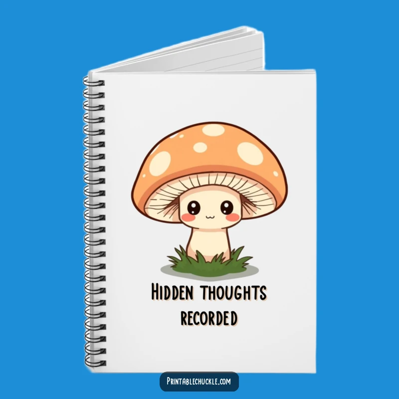 Funny Shy Mushroom Hat Notebook - Journal Your Thoughts with Whimsy!