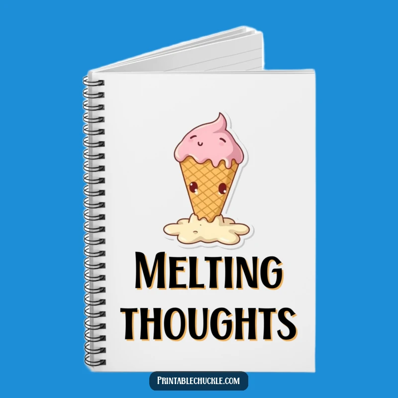 Funny Melting Ice Cream Cone Notebook - Dramatic Fall Journal, Perfect Funny Gift