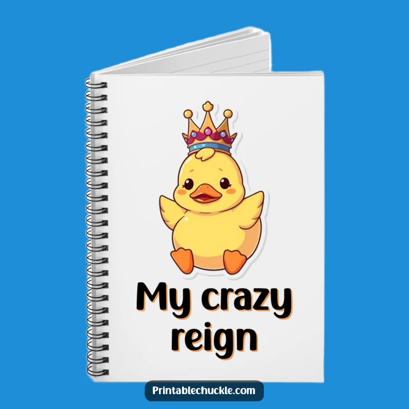 Funny Upside Down Duck Crown Notebook: Confused Thoughts Journal, Unique Funny Gift