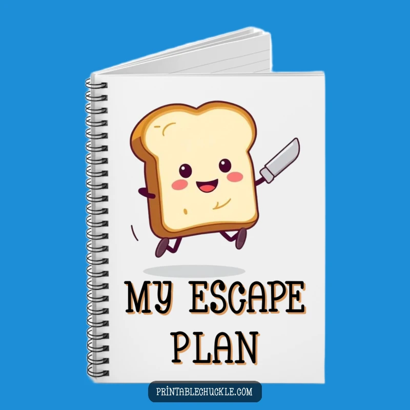 Funny Toast Running Butter Knife Notebook - Hilarious Breakfast Escape Journal, Perfect Funny Gift