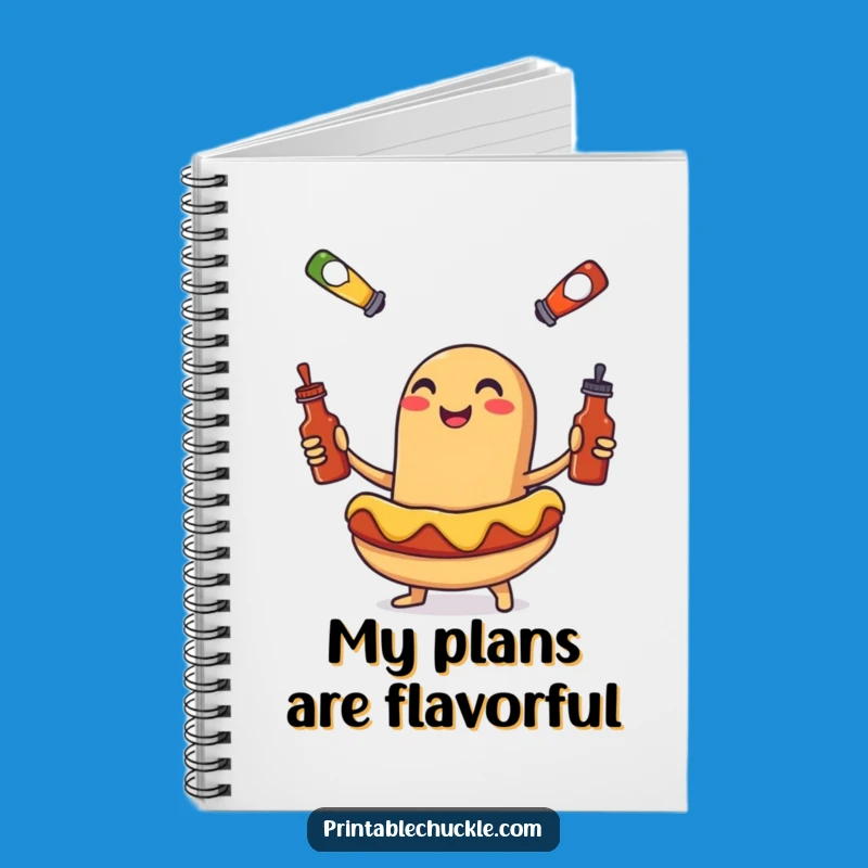 Funny Hot Dog Juggling Notebook - Hilarious Stationery