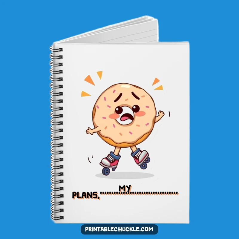 Funny Confused Donut Roller Skating Notebook - Jot Down Funny Ideas Gift!