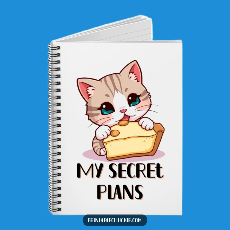 Funny Mischievous Cat Notebook, Dessert Plans Funny Gift Journal