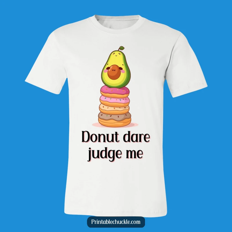 Funny Avocado Donut Balance T-Shirt: Wear Your Wobbly Victory