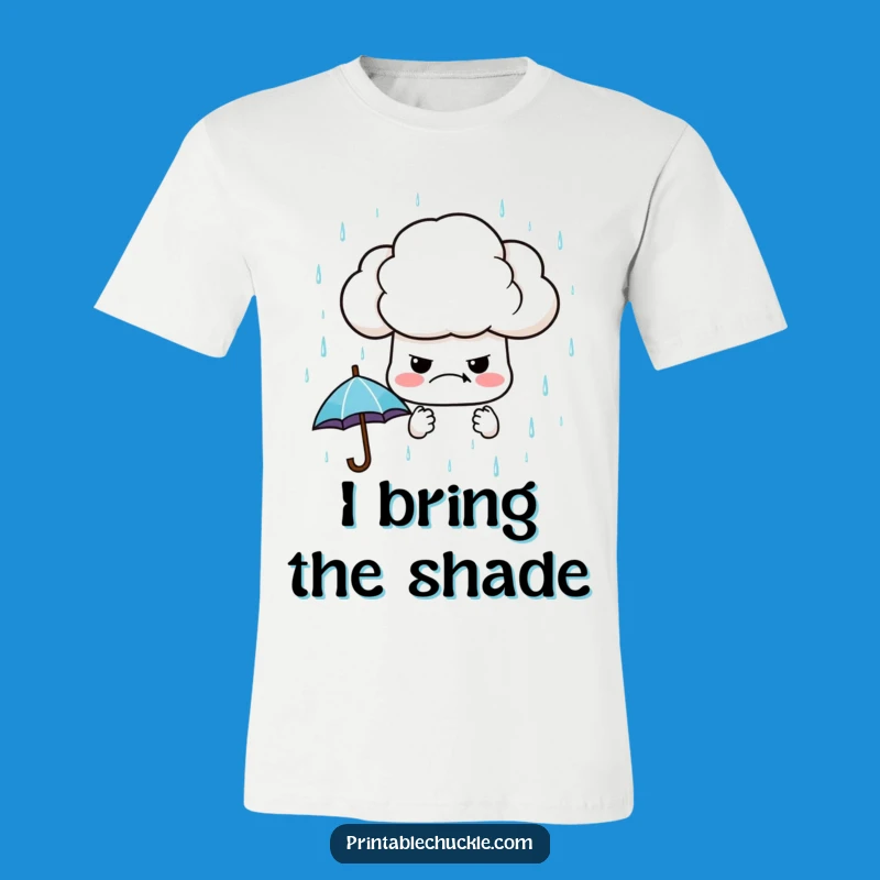 Funny Grumpy Cloud T-Shirt: Raining Tiny Umbrellas, Hilarious & Comfy Tee