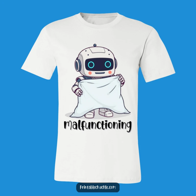 Funny Clumsy Robot Fitted Sheet T-Shirt - Robotic Chore Humor, Great Funny Gift