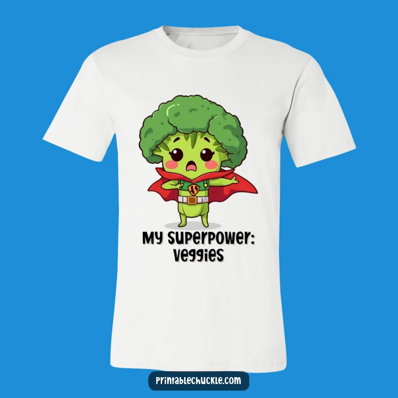 Funny Broccoli Superhero T-Shirt - Hilarious Veggie Power Gift