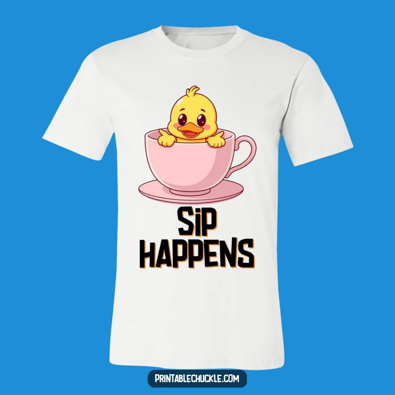 Funny Duck in Teacup T-Shirt: Bewildered Bath Time Fun, A Great Funny Gift