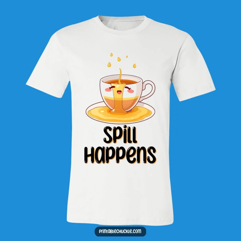 Funny Teacup Spill T-Shirt: Drip with Humor, Perfect Gift