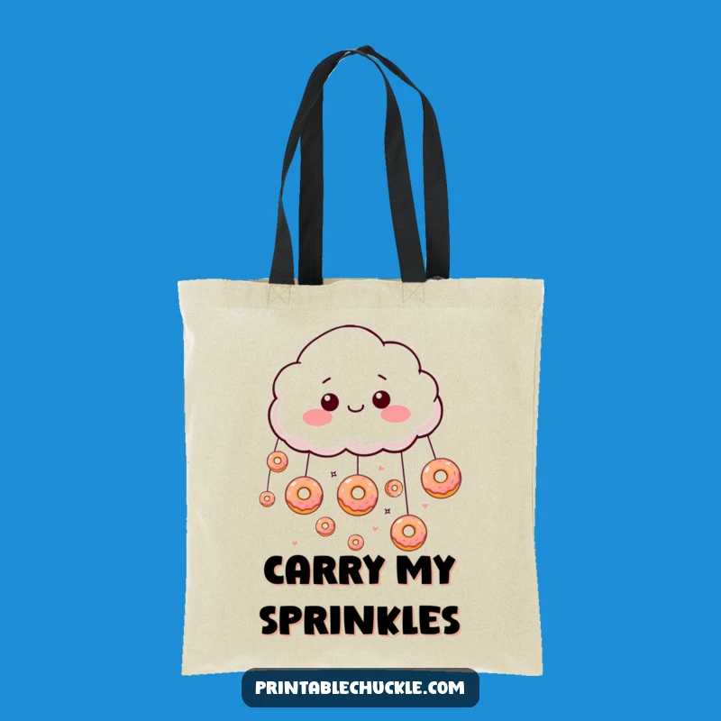 Funny Donut Rain Cloud Tote Bag: Carry Sweetness, a Practical and Funny Gift