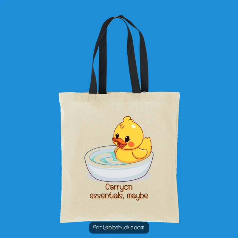 Funny Rubber Duck Tote Bag: Carry Your Essentials Through Life's Bathtub Mazes
