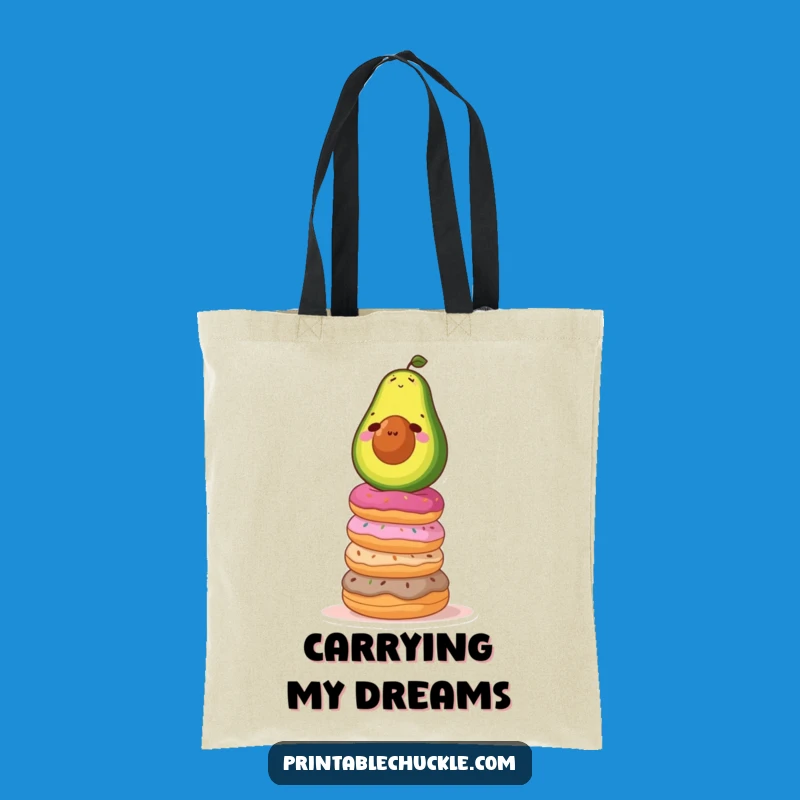 Funny Avocado Donut Balance Tote Bag: Carry Your Laughs Everywhere