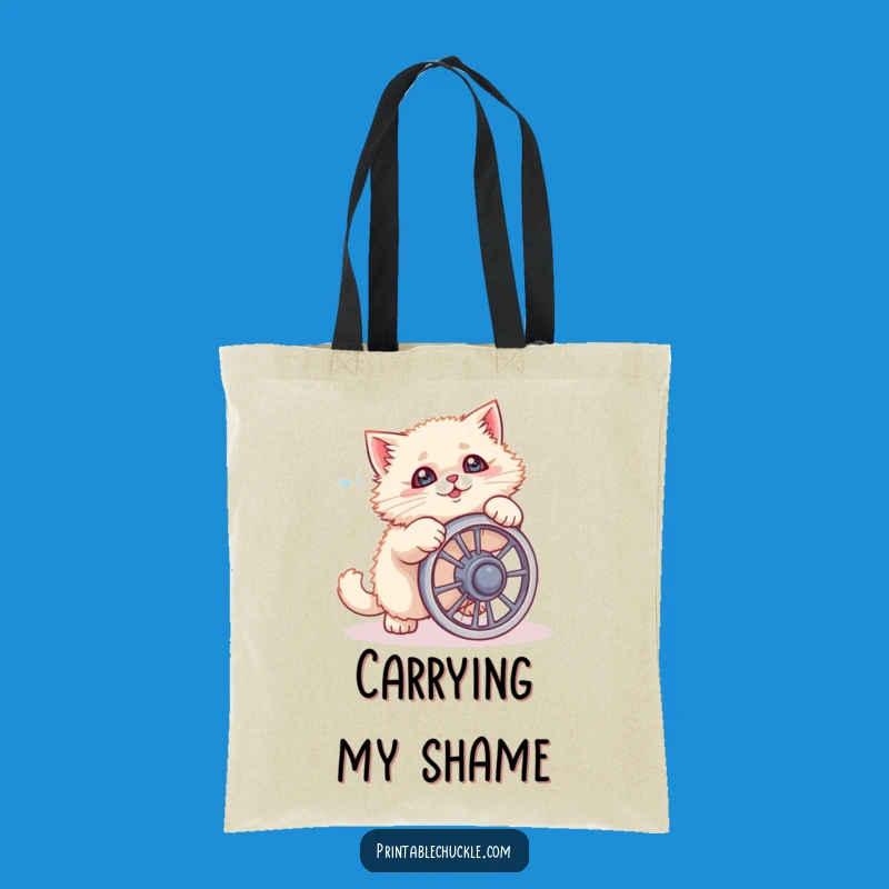Funny Cat Ab Wheel Fail Tote Bag A Whimsical Accessory Gift