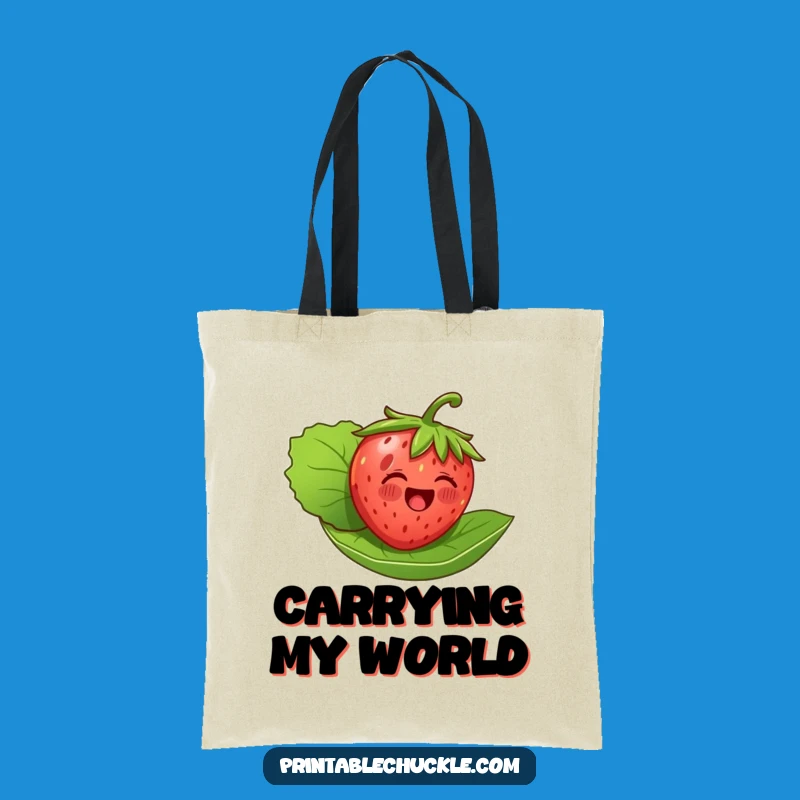 Funny Strawberry Floating Tote Bag: Carry Your Goods with Sweetness, Great Funny Gift