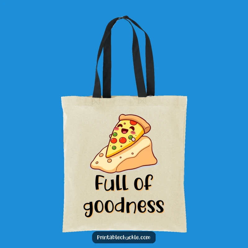 Funny Pizza Cheese Slope Tote Bag - Carry Your Cheesy Fun!
