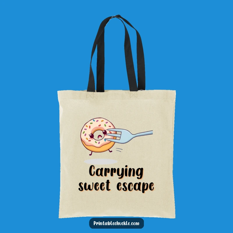 Funny Donut Fork Chase Tote Bag - Carry Your Treats Safely!