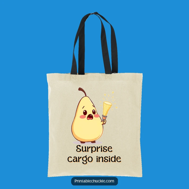 Funny Pear Champagne Surprise Tote Bag: Carry Your Laughs in Style