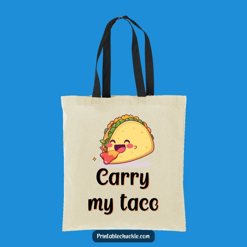 Funny Taco Devouring Taco Tote Bag, Foodie Adventure Gift