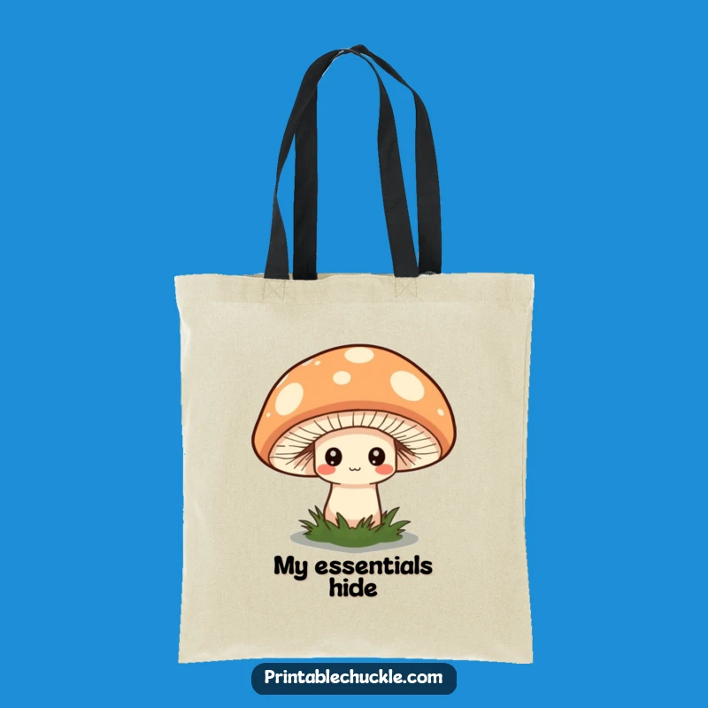 Funny Shy Mushroom Hat Tote Bag - Carry Your Quirky Charm Everywhere!