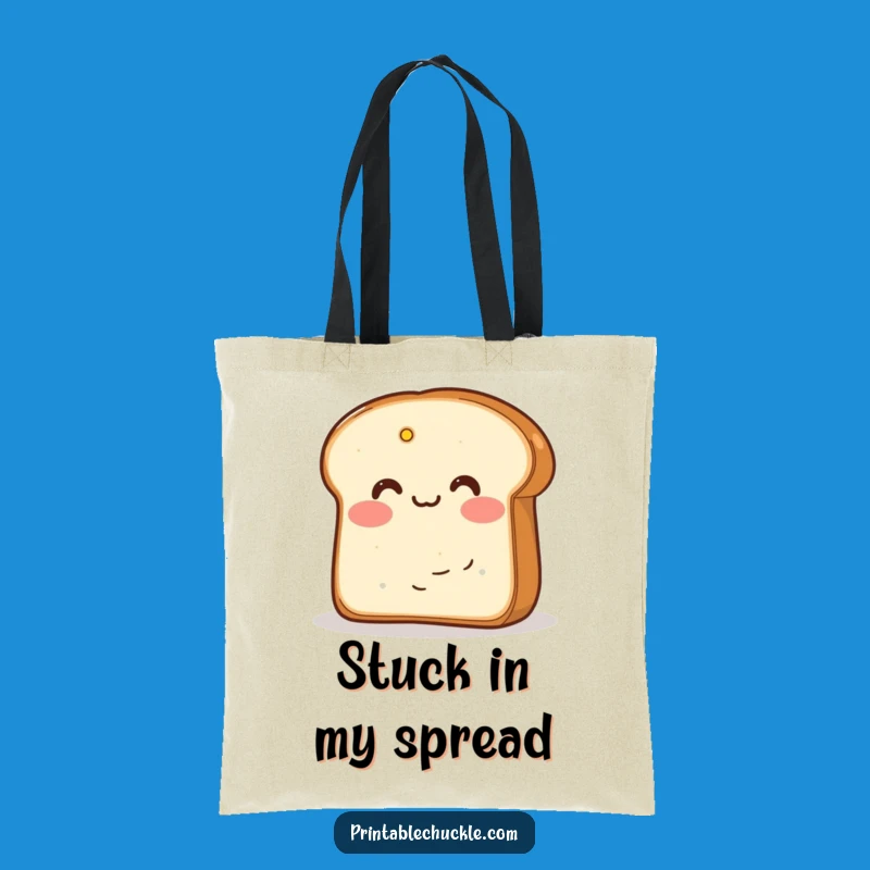 Funny Blushing Bread Butter Tote Bag: Carry Your Cute Errands